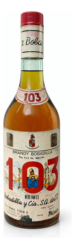 Brandy Bobadilla 103 Botella Antigua / Coleccion