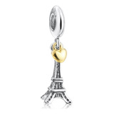 Pandora Dije Colgante Torre Eiffel Con Corazón+ Kit D Regalo