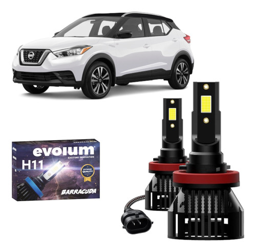 Focos Led H11 Nissan Kicks 2017-2020 Luz Alta Blanca 11000lm