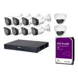 Kit Nvr 8mp 16 Canales, 2 Cam Ip Domo, 8 Cam Ip Bullet, 3tb