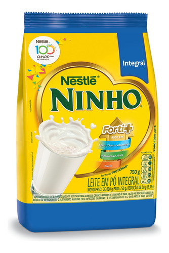 Leite Pó Integral Ninho Forti+ Pacote 750g
