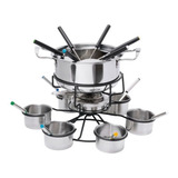 Panela Fondue Aparelho De Fundeo Com 21 Peças Inox 16cm