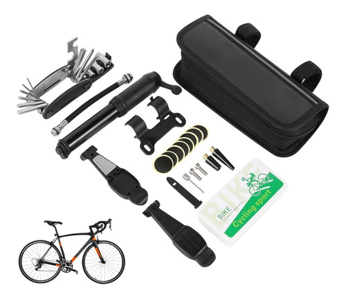 Kit De Herramientas Para Bicicleta Con Inflador Reparacion 