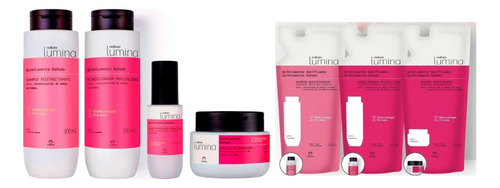 Kit  7 Productos Cabello Quimicamente Dañado Lumina Natura