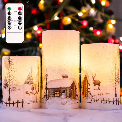 Cheriment - Velas Led De Mueco De Nieve De Navidad, Funciona