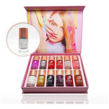 Esmaltes Kit 12 Gel Lírio Led Uv Unhas Beleza Promoção