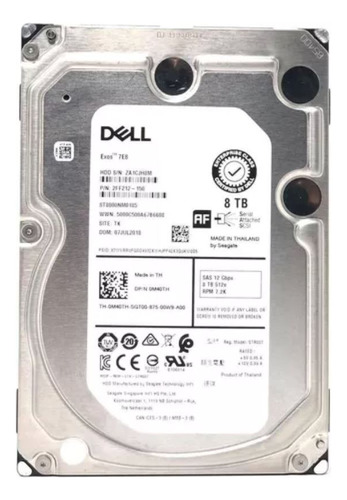 Hd Dell Exos 8tb Sas 12g 512e 7.2k 3.5 St8000nm0185