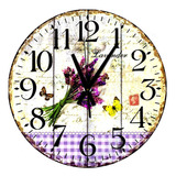 Reloj De Pared Gigante 42 Cm De Diámetro. Vintage Lavanda