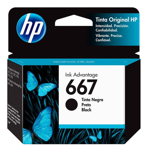 Cartucho Tinta Original Hp 667 Negro 2376 2775 6475 6476 