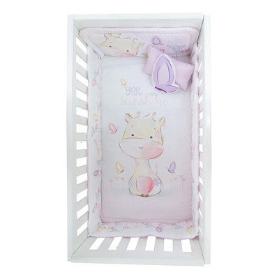 Edredón Para Cuna Bebé Jirafa Baby Colors Reversible 70x130 Color Rosa | Envío gratis