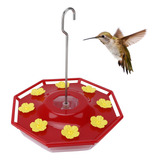 Bebedero Para Colibri Con Flor Amarilla En Botella Roja