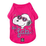 Roupa Para Cachorro Camiseta Inverno Snoopy So Fab Rosa G