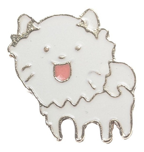 Pin Broche Metalico Perro Blanco