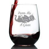 Purr Me Glass - Copa De Vino Sin Tallo De Gato, Frases ...