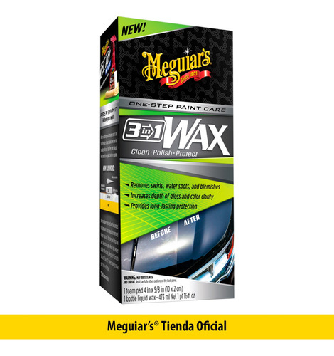 Cera Meguiars Wax 3 En 1, Novedosa Y Novedosa Para El Cuidado Automotriz