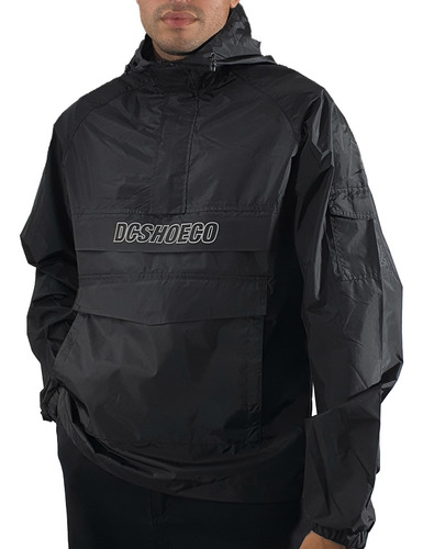 Buzo Anorak Dc Lifestyle Hombre The Ramble Negro Blw