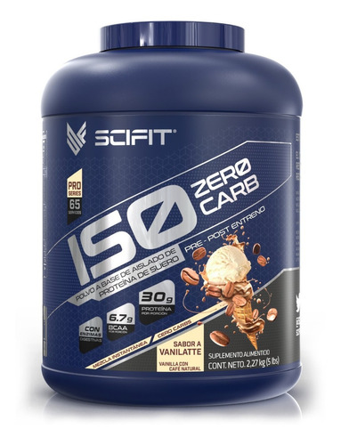 Scifit Proteína Iso Zero Carb 5 Lb 30 G Proteína Cero Carbohidratos Sabor Vanilatte