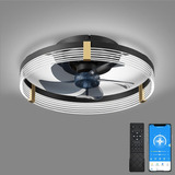 Low Profile Ceiling Fan With Lights15.7'' Flush Mount Ceilin