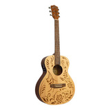 Guitarra Electroacustica Bamboo Vision Rock & Roses 38 Con Funda Acolchados