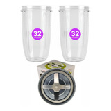 1 Aspa Extractora Para Nutribullet + 2 Vasos 32 Onzas