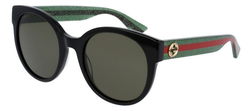 Gucci Gg0035s 002 Round Shape Negro Verde