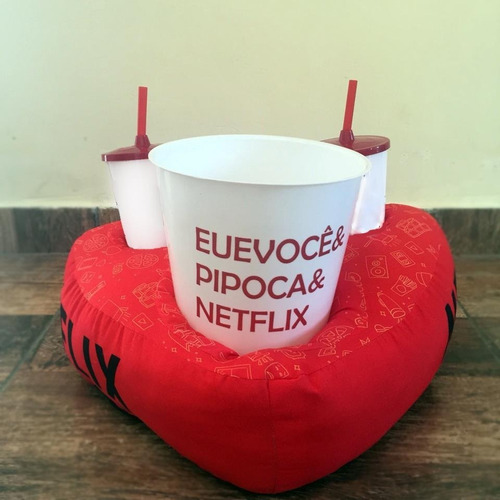 Kit Pipoca Cinema Netflix Casal- Amor