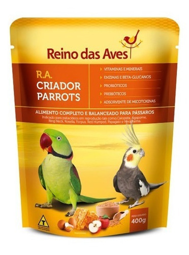 R.a Criador Parrots 400g - Farinhada Para Psitacídeos