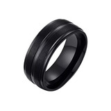 Anillo Black Lines, Acero Inoxidable, Hombre