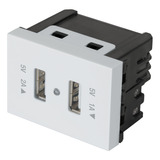 2 Puertos Usb, 1.5 Módulos Española, Color Blanco 47057