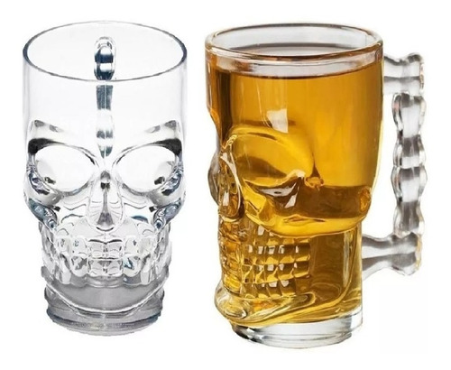 Set 2 Tarros Calavera Cerveceros Cristal Cerveza Michelada