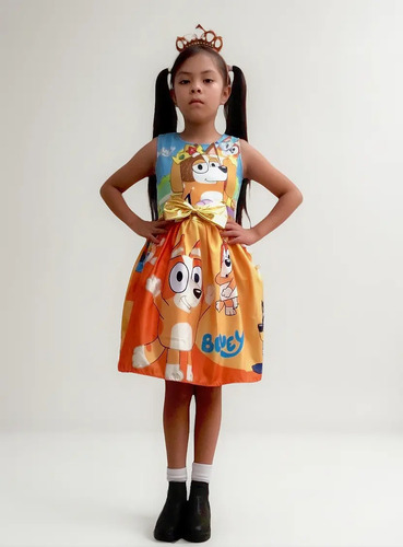 Vestido Estampado De Bingo (bluey Y Bingo ) Amarillo