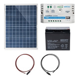 Kit Panel Solar 50w Bateria 18a Controlador Usb Epcom