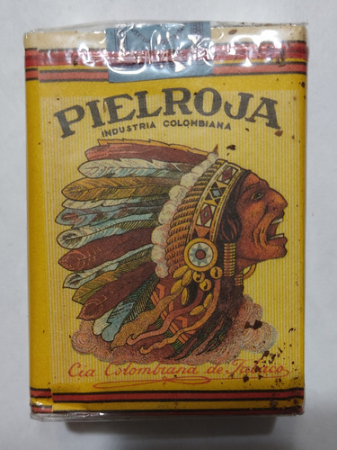 Antigua Caja De Cigarros Piel Roja Sellada Y Completa 