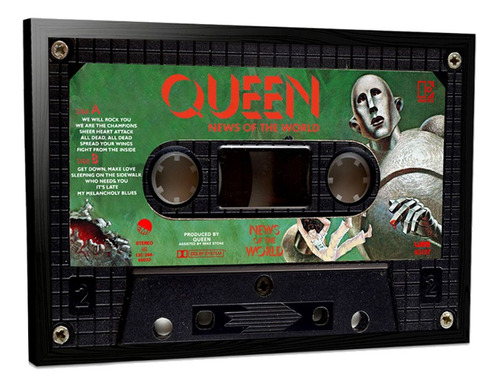 Cuadro Queen Cassette News Of The World 1977 Poster 60x40