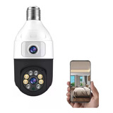 Câmera Segurança Lâmpada Externa Wifi Lente Dupla 360 Yoosee
