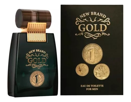 Perfume New Brand Gold 100ml Original Lacrado Selo Adipec 