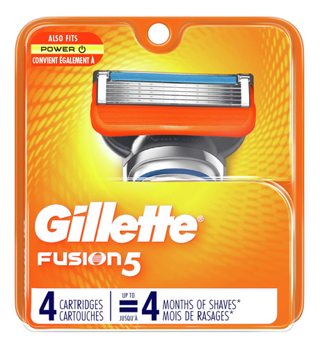 Gillette Fusion 5 Hojas Afeitar 4 Pack