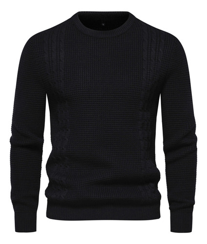 Suéter Casual De Punto Con Cuello Redondo Para Hombre, Color