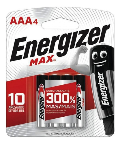 Energizer Max E92 Aaa Cilíndrica - Pack De 4 Unidades