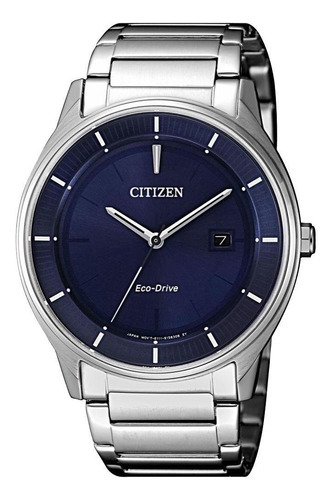 Reloj Citizen Eco-drive Hombre Bm7400-80l Acero Analogo Color De La Malla Plateado Color Del Bisel Plateado Color Del Fondo Azul