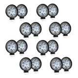 16pz Faros 9 Led Estrobo Redondos 27w 4x4 Universales Spot