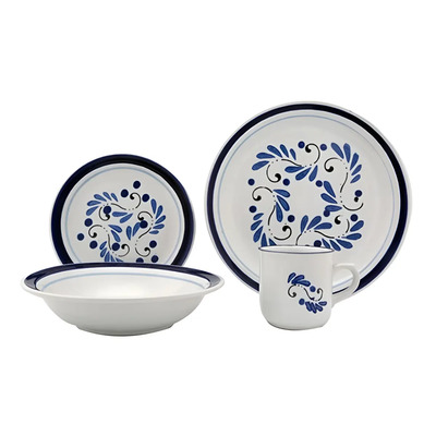 Vajilla De 16 Piezas Talavera Ceramica Santa Anita Color Blanco | Meses sin interés