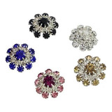 2x 5pcs Crystal Rhinestone Sound Bar Button Clothes