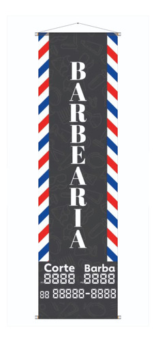 Banner Vertical Barber Barbearia 30x100 Pronta Entrega Mod2