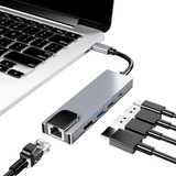 Hub Usb C Adaptador Macbook 5em1 Hdmi 4k Ethernet Rj45 Usb-a