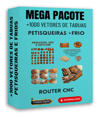 Pacote Premium +1000 Vetores Tabua D Carne Petisco Corte Cnc