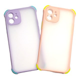 Carcasa Para iPhone 12 Borde Color Antigolpe Proteccion Cama