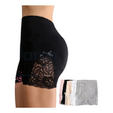 Kit 5 Boxer Tipo Faja Dama Lycra Con Encaje Unitalla Bpsm02