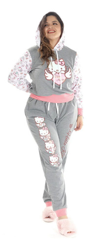 Pijama Hello Kitty Mujer Sudadera Y Pants Estampado Glitter
