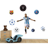 Vinilos Cuarto Niños Futbol Figura Messi Argentina 